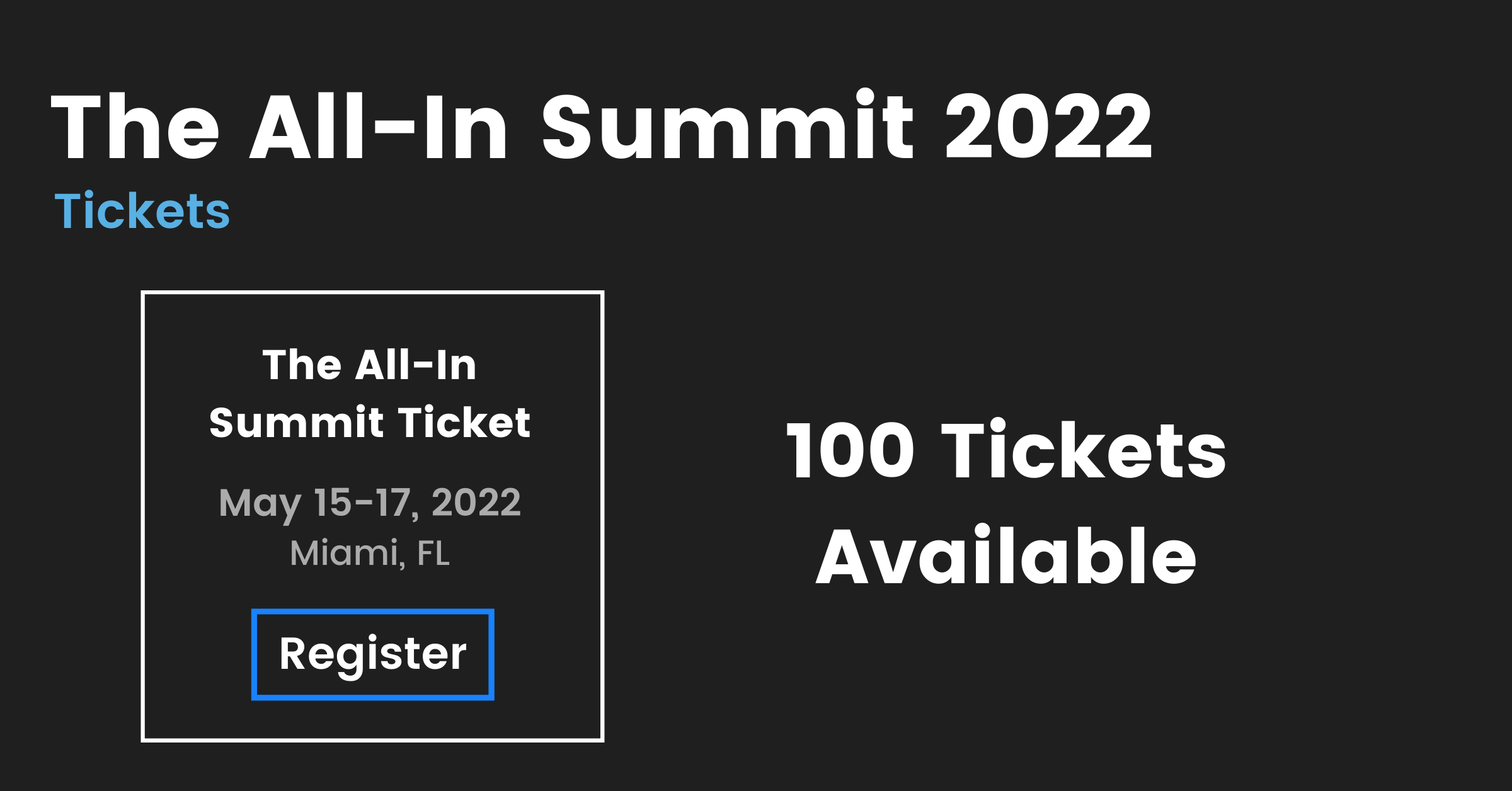 Tickets The AllIn Summit 2022
